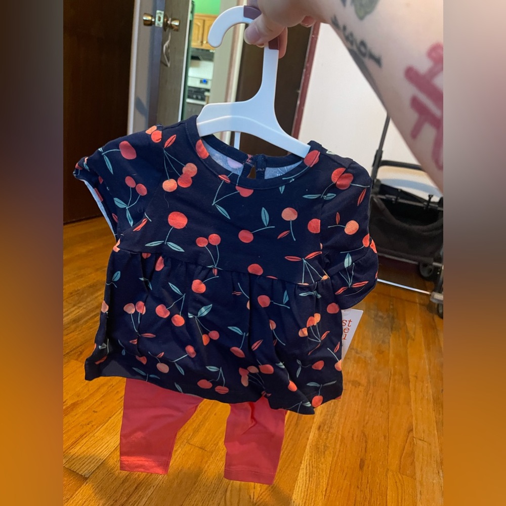 Infant 6M 2 piece Cherry Set NWT